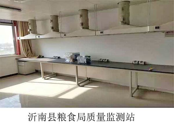 沂南縣糧食質(zhì)量監(jiān)測(cè)站實(shí)驗(yàn)臺(tái)、通風(fēng)柜、通風(fēng)系統(tǒng)等實(shí)驗(yàn)室家具安裝現(xiàn)場(chǎng)